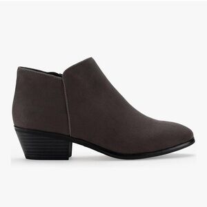 Style & Co. Wileyy Ankle Booties Grey Micro Charcoal Side Zipper NWT 8M